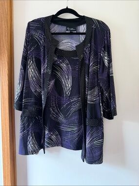 Catherines Purple and Black Swirl Two-Piece Top Set